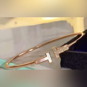 Tiffany and Co. T wire diamond & MOP bracelet